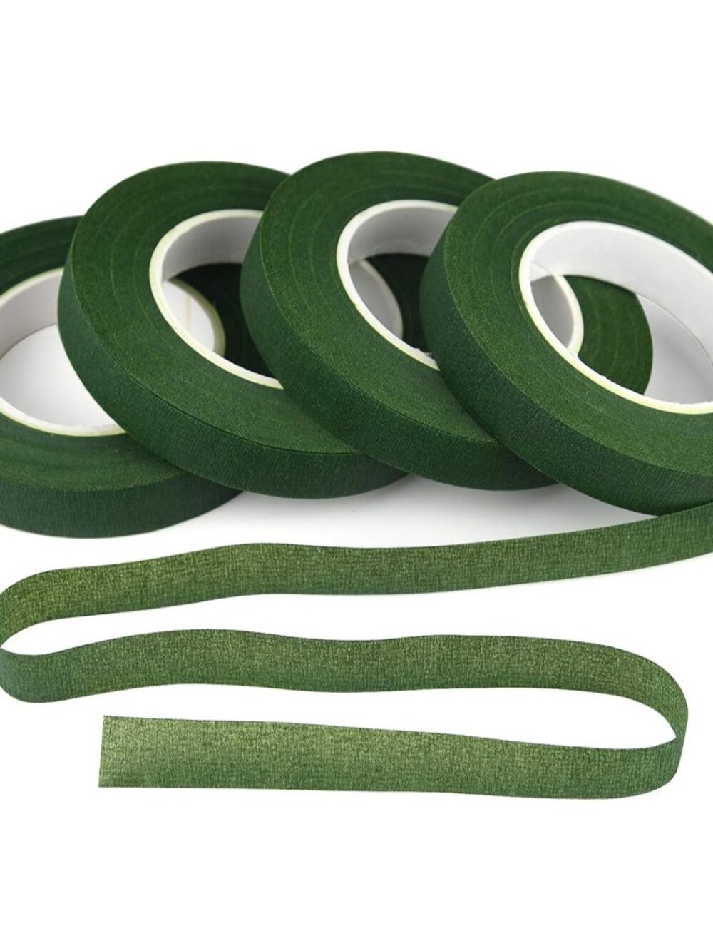 4 Rolls 1/2" Wide Dark Green Floral Tapes for Bouquet Stem Wrapping and Floral C